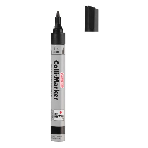 Herlitz 8665952 Colli Marker 1-4 mm schwarz 5 Stück wasserfest, permanent von Herlitz