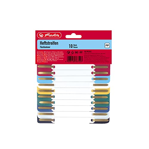 Herlitz 8767501 Heftstreifen, 10 Stück, farbig sortiert von Herlitz