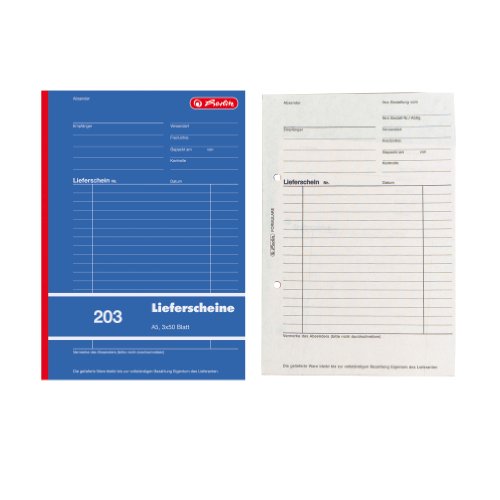Herlitz 883538 Lieferscheinbuch 203, 3x50 Blatt A5 Herlitz 883538 Lieferscheinbuch 203, 3x50 Blatt A5 von Herlitz
