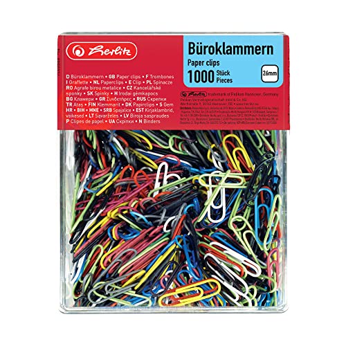 Herlitz 8859134 Büroklammern 26mm, 1000 Stück In Praktischer Aufbewahrungsbox Herlitz 8859134 Büroklammern 26mm, 1000 Stück In Praktischer Aufbewahrungsbox von Herlitz