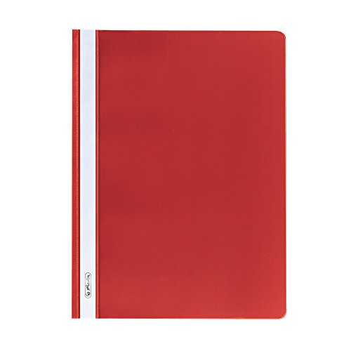 Herlitz 975433 Schnellhefter A4 PP mit transparentem Vorderdeckel, 10 Stück, rot von Herlitz