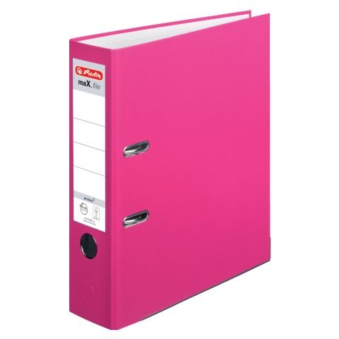 Herlitz Ordner maX.file protect A4 (8 cm mit Einsteckrückenschild) (pink, 8cm | 5er Pack) von Herlitz