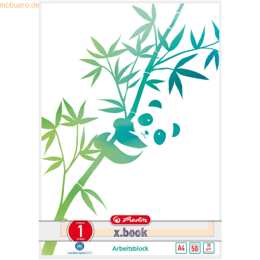 Herlitz Arbeitsblock A4 Greenline 50 Blatt Lineatur 1 Motiv Panda Herlitz Arbeitsblock A4 Greenline 50 Blatt Lineatur 1 Motiv Panda von Herlitz