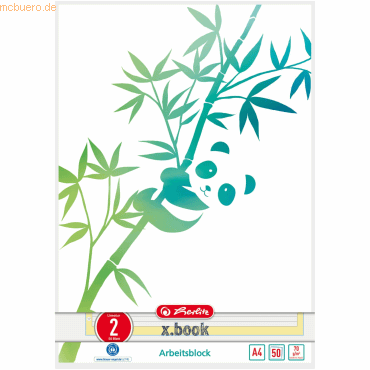 Herlitz Arbeitsblock A4 Greenline 50 Blatt Lineatur 2 Motiv Panda Herlitz Arbeitsblock A4 Greenline 50 Blatt Lineatur 2 Motiv Panda von Herlitz