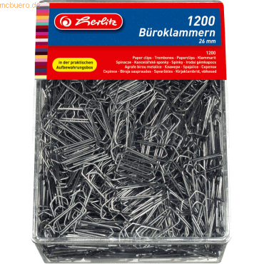 Herlitz Büroklammern 26mm verzinkt VE=1200 Stück Herlitz Büroklammern 26mm verzinkt VE=1200 Stück von Herlitz