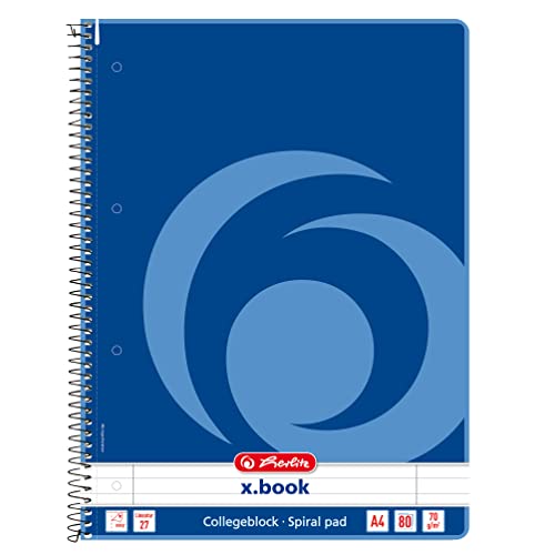 Herlitz Collegeblock A4, 80 Blatt Rand links und rechts (liniert | 10er Pack) von Herlitz