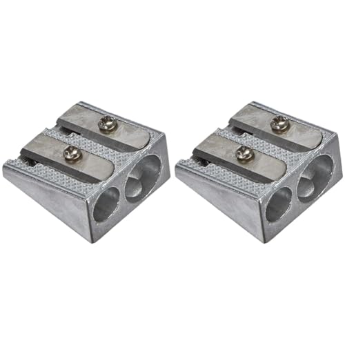 Herlitz Doppelanspitzer aus Metall für 2 Stiftdurchmesser, Aluminium (Packung mit 2) von Herlitz