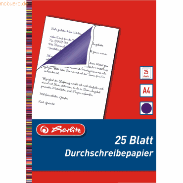 Herlitz Durchschreibpapier A4 VE=25 Blatt Herlitz Durchschreibpapier A4 VE=25 Blatt von Herlitz