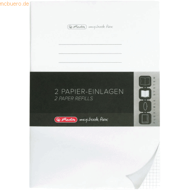 Herlitz Einlagenheft flex A5 40 Blatt kariert (05) VE=2 Stück von Herlitz