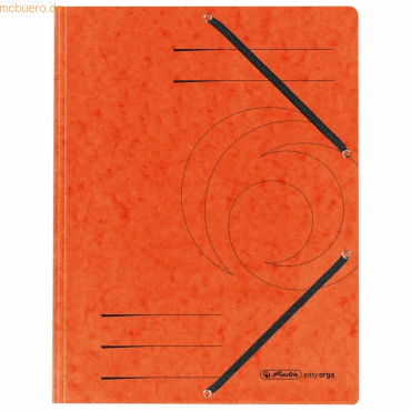 Herlitz Einschlagmappe mit Gummizug Karton orange von Herlitz