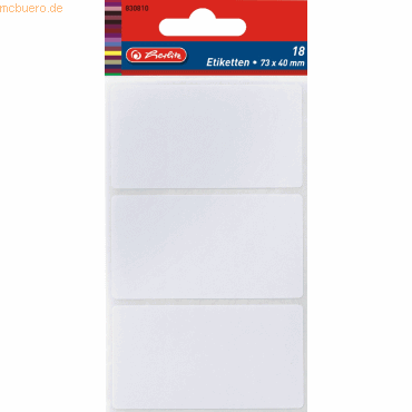 10 x Herlitz Etiketten 36x82mm VE=18 Stück 10 x Herlitz Etiketten 36x82mm VE=18 Stück von Herlitz