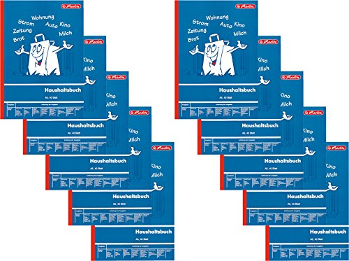 Herlitz Haushaltsbuch A5, 1 Stück, 40 Blatt (10er Pack) von Herlitz