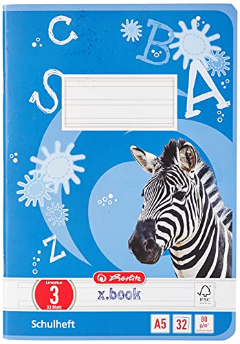 Herlitz Heft A5, Lineatur 03, holzfreies Papier, liniert, 80 g/m², 32 Blatt, weiß Herlitz Heft A5, Lineatur 03, holzfreies Papier, liniert, 80 g/m², 32 Blatt, weiß von Herlitz