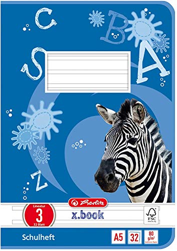 Herlitz Heft A5 Lineatur, holzfreies Papier, 32 Blatt, weiß (Lineatur 03 | 10er Pack) von Herlitz
