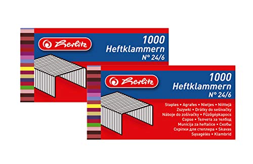 Herlitz Heftklammer 24/6 1000 Stück (2 Packungen/No. 24/6) von Herlitz