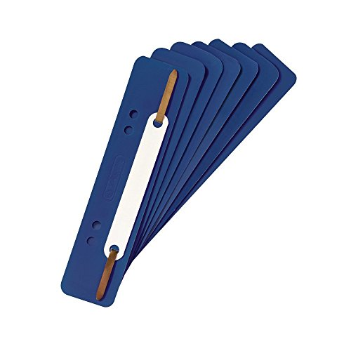 Herlitz Heftstreifen aus PP-Folie mit Plastikdeckleiste, 3,4 x 15 cm (100 Stück, Blau) von Herlitz