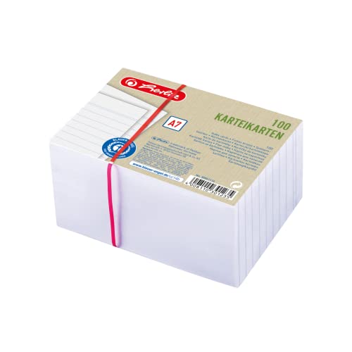 Herlitz Karteikarte A7, liniert, weiß, Blauer-Engel-zertifizert, 500 Stück Herlitz Karteikarte A7, liniert, weiß, Blauer-Engel-zertifizert, 500 Stück von Herlitz