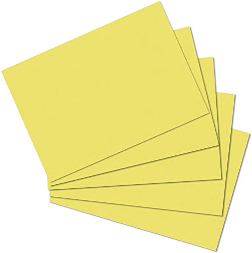 Herlitz Karteikarte eingeschweißt mit Aufreißfaden (Gelb | 4er Pack, A5 blanko) von Herlitz