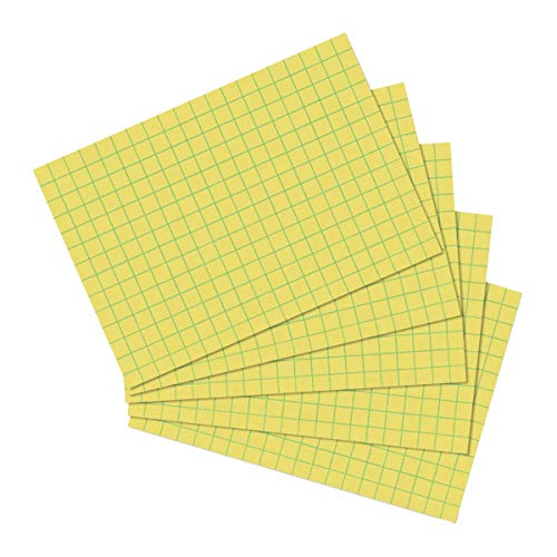Herlitz 1150614 4er-Pack Karteikarten, liniert, gelb, im Format A6 von Herlitz
