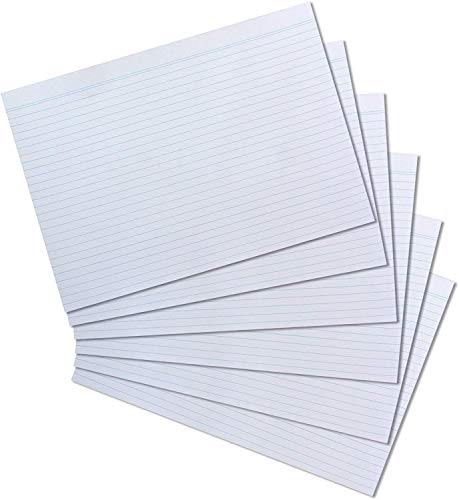 Herlitz 4er-Pack Karteikarten im Format A4, mit Aufreißfaden, weiß, liniert, verpackt von Herlitz