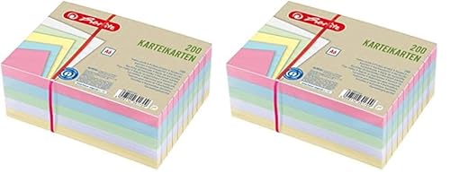 Herlitz Karteikarten, Mehrfarbig, A6 (Packung mit 2) von Herlitz