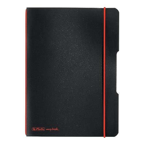Herlitz Notizheft flex (einzeln | A5, kariert, schwarz) von Herlitz