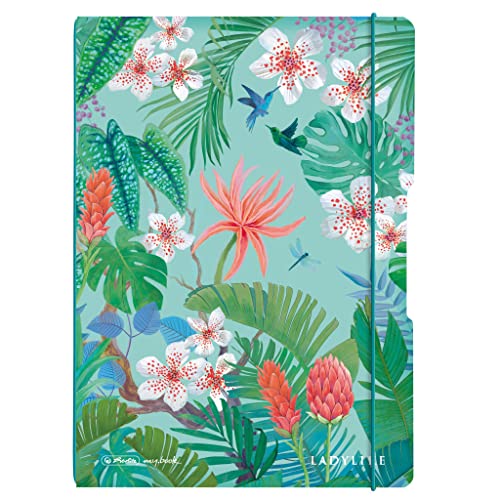 Herlitz Notizheft flex, A4, 2 x 40 Blatt, kariert und liniert, Motiv: Ladylike Jungle, 1 Stück von Herlitz