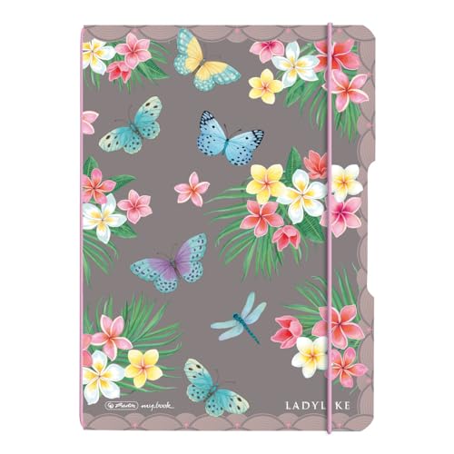 herlitz Notizheft flex, A5, 40 Blatt punktiert; Motiv: Ladylike Butterflies, 1 Stück von Herlitz