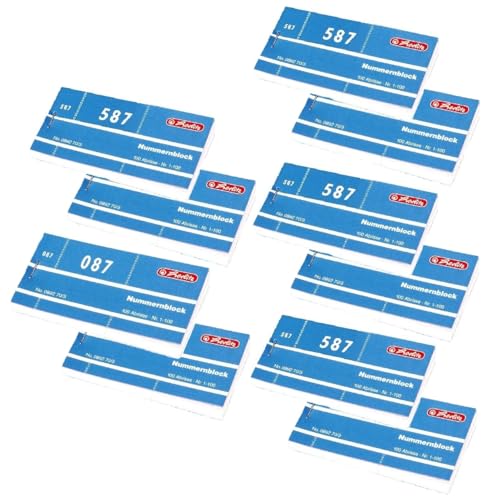 Herlitz Nummernblöcke 892703, Nummer 1-1000, 10 Blöcke mit je 100 Abrissen (Weiß, 5000 Abrisse) von Herlitz
