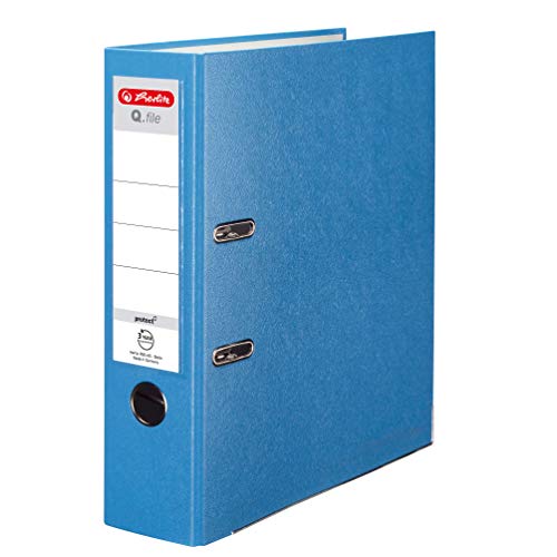Herlitz Ordner Q.file | Rücken 8 cm | PP-Folie | Büroorganizer für A4 Dokumente | Wechseletikett | Hebelmechanik mit Druckleiste | Passt 600 Blatt | hellblau Herlitz Ordner Q.file | Rücken 8 cm | PP-Folie | Büroorganizer für A4 Dokumente | Wechseletikett | Hebelmechanik mit Druckleiste | Passt 600 Blatt | hellblau von Herlitz
