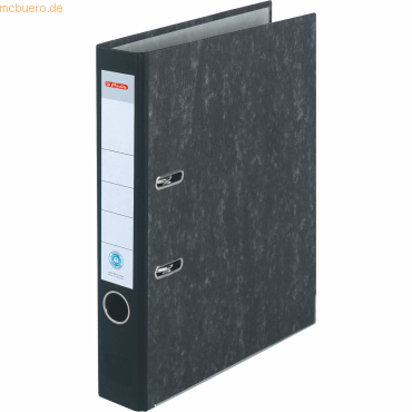 Herlitz Ordner A4 maX.file nature Wolkenmarmor 50mm schwarz von Herlitz