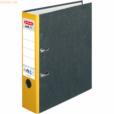 Herlitz Ordner A4 maX.file nature Wolkenmarmor 80mm gelb von Herlitz