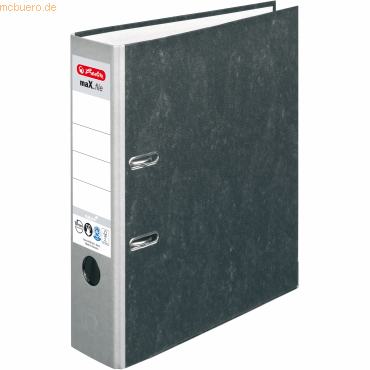 Herlitz Ordner A4 maX.file nature Wolkenmarmor 80mm grau von Herlitz