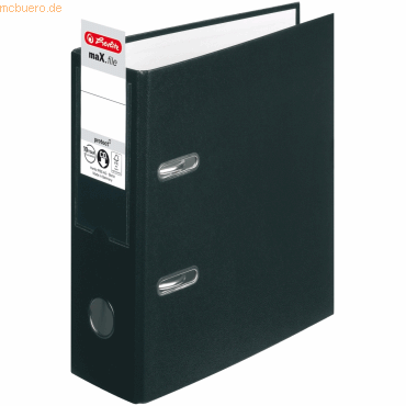 Herlitz Ordner Kunststoff A5 hoch maX.file protect 75mm schwarz von Herlitz