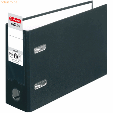 Herlitz Ordner Kunststoff A5 quer maX.file protect 75mm schwarz Herlitz Ordner Kunststoff A5 quer maX.file protect 75mm schwarz von Herlitz
