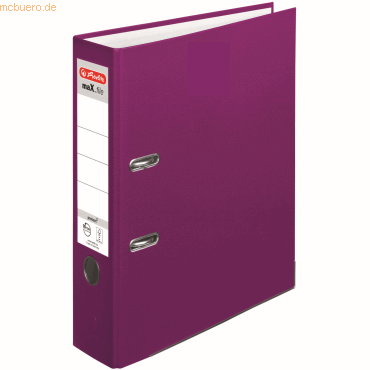 Herlitz Ordner Kunststoff maX.file protect A4 8cm brombeer von Herlitz