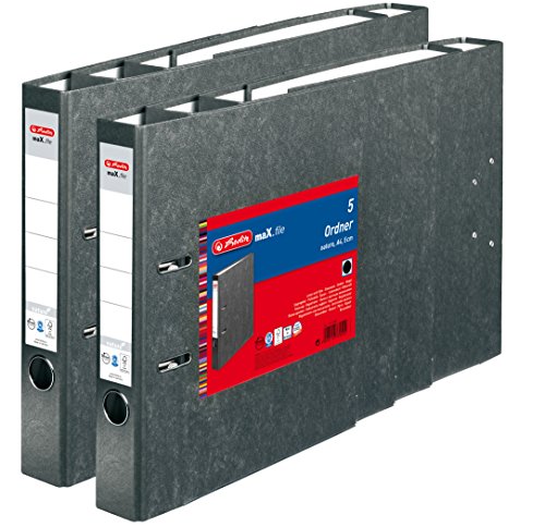 Herlitz Ordner maX.file nature A4 5cm, Wolkenmarmorbezug/Papier, 10er Pack schwarz Herlitz Ordner maX.file nature A4 5cm, Wolkenmarmorbezug/Papier, 10er Pack schwarz von Herlitz