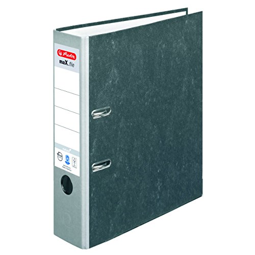 Herlitz Ordner maX.file nature, Pappe, Wolkenmarmorbezug, Kantenschutz, standfest, A4 8 cm, grau Herlitz Ordner maX.file nature, Pappe, Wolkenmarmorbezug, Kantenschutz, standfest, A4 8 cm, grau von Herlitz