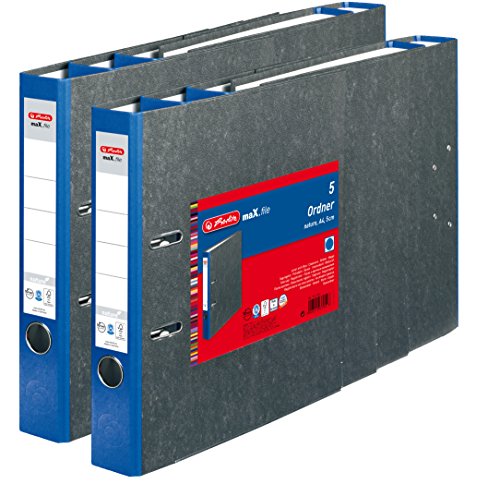 Herlitz Ordner maX.file nature A4 5cm, Wolkenmarmorbezug/Papier, 10er Pack blau Herlitz Ordner maX.file nature A4 5cm, Wolkenmarmorbezug/Papier, 10er Pack blau von Herlitz