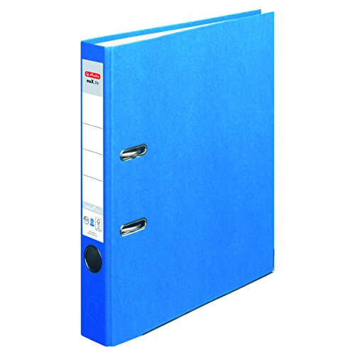 Herlitz Ordner maX.file nature plus, A4, 5 cm Rückenbreite, Spezialbeschichtung aus Papier, blau Herlitz Ordner maX.file nature plus, A4, 5 cm Rückenbreite, Spezialbeschichtung aus Papier, blau von Herlitz
