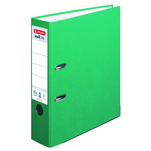 Herlitz Ordner maX.file nature plus, Spezialpapierbezug, Kantenschutz, standfest, A4 8 cm, grün Herlitz Ordner maX.file nature plus, Spezialpapierbezug, Kantenschutz, standfest, A4 8 cm, grün von Herlitz