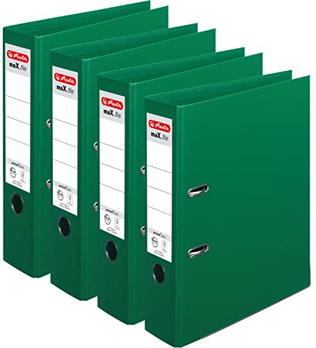Herlitz Ordner maX.file protect+ A4, 8 cm (4er Pack | Grün) von Herlitz