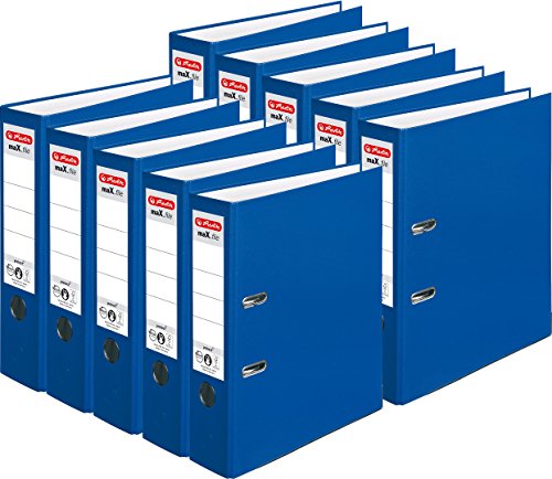 Herlitz Ordner maX.file protect A4, 8 cm breit (10er Pack | blau) von Herlitz