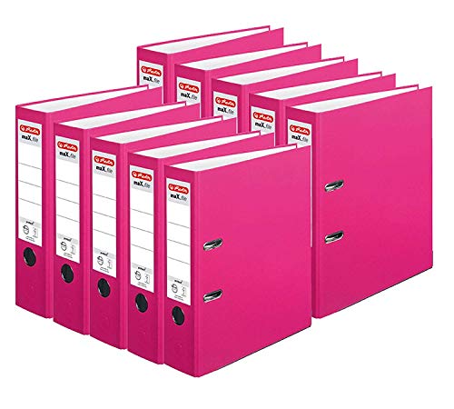 Herlitz Ordner maX.file protect A4, 8 cm breit (10er Pack | pink) von Herlitz