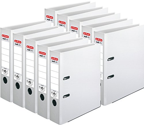 Herlitz Ordner maX.file protect A4, 8 cm breit (10er Pack | weiß) von Herlitz