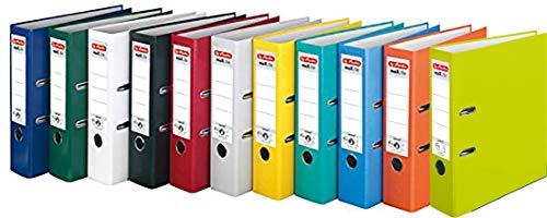 Herlitz Ordner maX.file protect A4 (8 cm mit Einsteckrückenschild) (10 + 1 Farben, 8cm | 10er Pack) von Herlitz