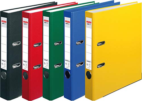 Herlitz Ordner maX.file protect A4 (8 cm mit Einsteckrückenschild) (sortiert, 5cm | 5er Pack) von Herlitz