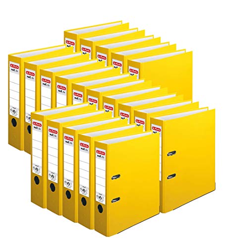 Herlitz Ordner maX.file protect A4 (8 cm mit Einsteckrückenschild) 20er Pack (Gelb) von Herlitz