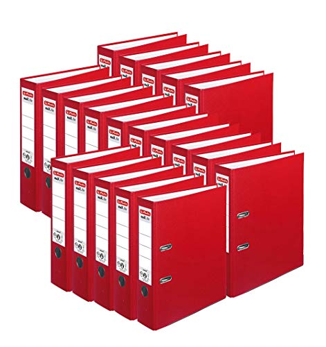 Herlitz Ordner maX.file protect A4 (8 cm mit Einsteckrückenschild) 20er Pack (Rot) von Herlitz