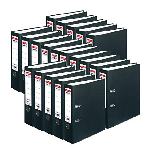 Herlitz Ordner maX.file protect A4 (8 cm mit Einsteckrückenschild) 20er Pack (Schwarz) von Herlitz